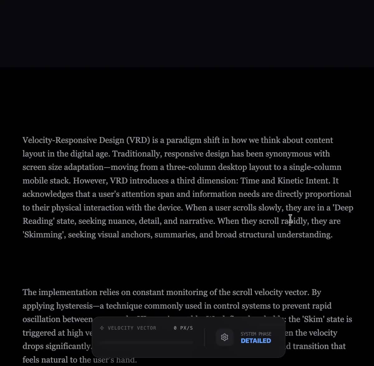Velocity-Responsive Design